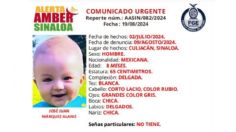 Buscan a José Juan Márquez, bebé de 8 meses desaparecido en Culiacán