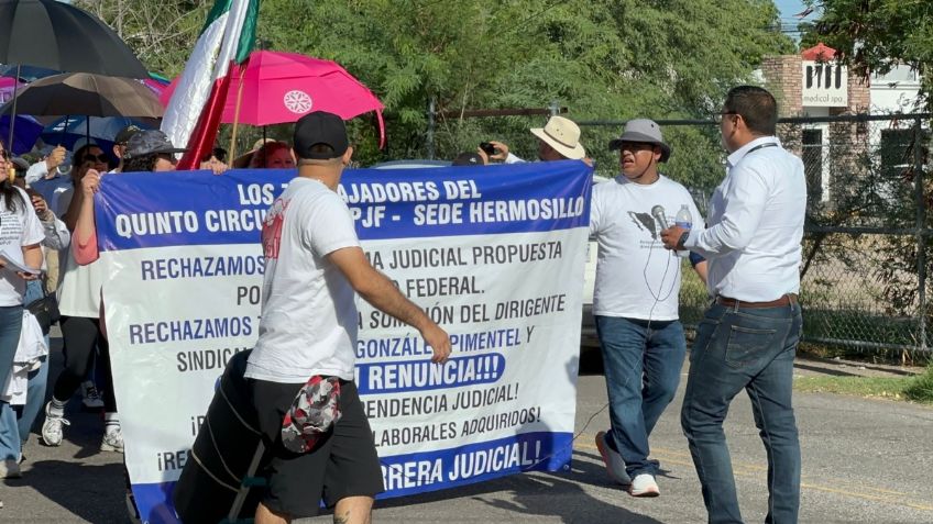 Marchan trabajadores del Poder judicial en Sonora y San Luis Potosí