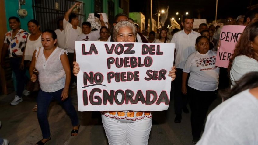 Protestan en Puerto Progreso contra decisión del TEPJF