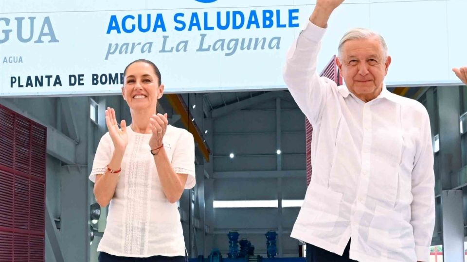 Presidente Andrés Manuel López Obrador durante viaje conjunto con Claudia Sheinbaum en Durango