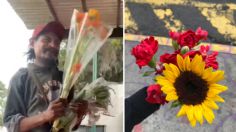 ¡Cumple su promesa! Hombre viaja desde Michoacán hasta CDMX para regalar flores en la calle tras encontrar a su hija