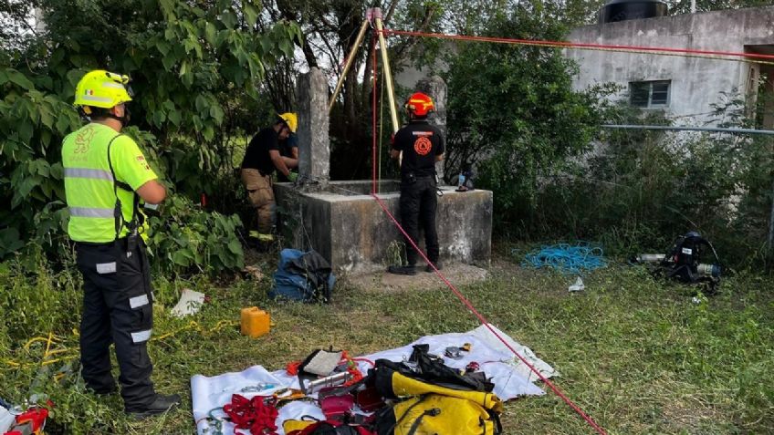 Abuelito cae en pozo de 25 metros en Nuevo León; así fue el rescate del cuerpo