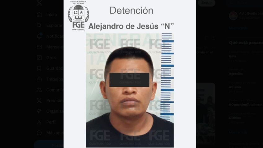 Detienen a Jesús "N", alias "El Fiscalito", estaría implicado en al menos 14 homicidios en Quintana Roo