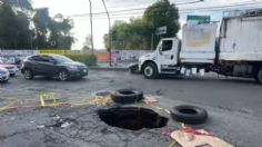 VIDEO: cumple una semana socavón de 10 metros de profundidad en calle de Azcapotzalco