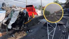 VIDEO: captan momento exacto en que camión cae de distribuidor de Cuernavaca