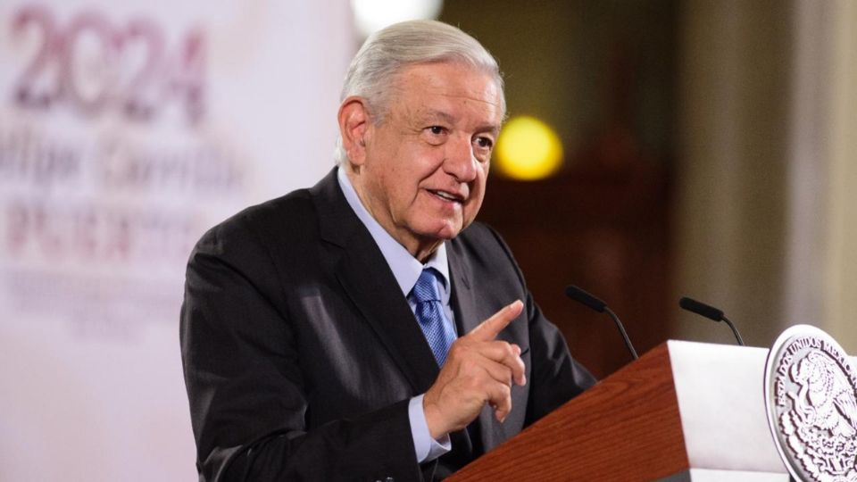 El presidente de México, Andrés Manuel López Obrador (AMLO), en su conferencia mañanera hoy 28 de agosto.