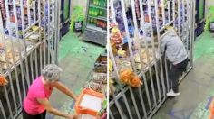 VIDEO: sorprenden a sujeto asaltando con violencia tienda de mujer de la tercera edad en Jalisco