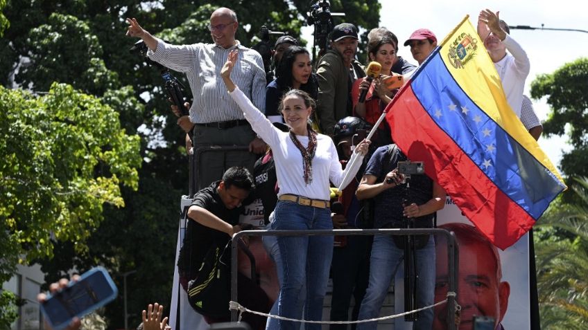 "¡Nunca hemos estado tan fuertes!": María Corina Machado reaparece en marcha opositora en Venezuela