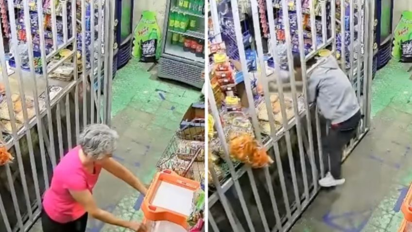 VIDEO: sorprenden a sujeto asaltando con violencia tienda de mujer de la tercera edad en Jalisco