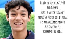 Fallece Leo Gómez Garduño, futbolista de 16 años que fue alcanzado por un rayo en Morelos