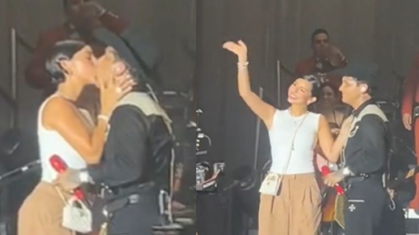 "Señora esposa", Christian Nodal interrumpe su concierto en Mazatlán para subir a Ángela Aguilar al escenario: VIDEO