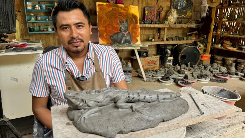 Artista de Tehuantepec promueve a través del arte la preservación de la iguana