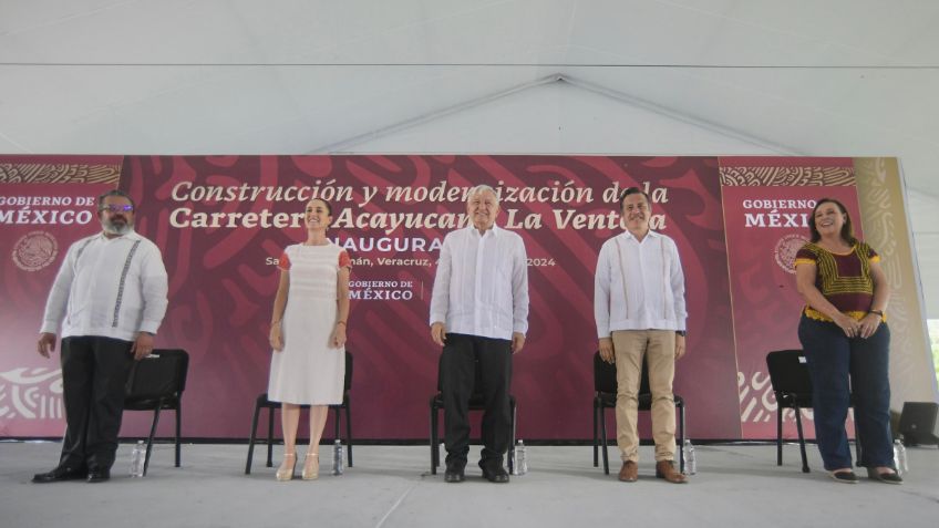 AMLO y Sheinbaum inauguran obras carreteras en Veracruz