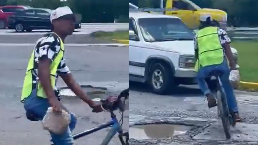 VIDEO: captan a sujeto que lanza piedras grandes a automovilistas que circulan en la Recta a Cholula