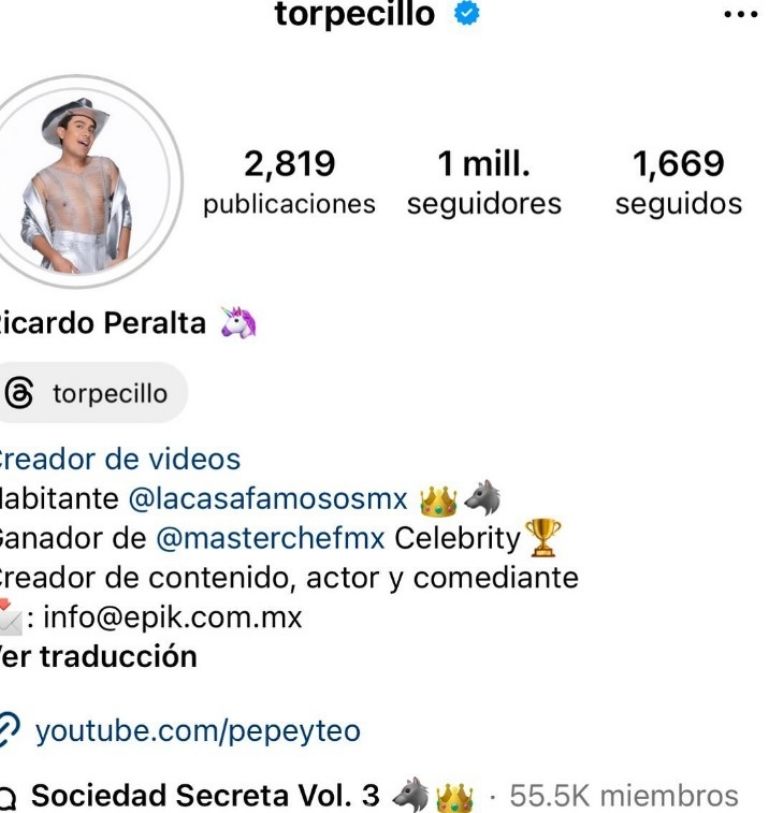 ricardo peralta la casa de los famosos mexico