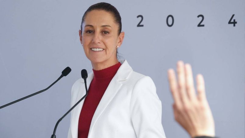 Claudia Sheinbaum, presidenta electa de México, en conferencia de prensa.