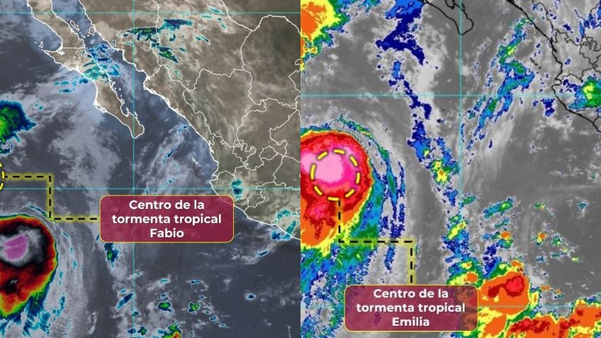 Efecto Fujiwhara en VIVO: sigue la trayectoria de las tormentas tropicales Emilia y Fabio