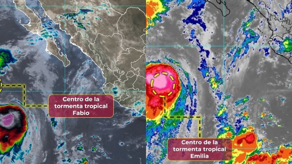 Sigue la trayectoria de las tormentas tropicales Emilia y Fabio.