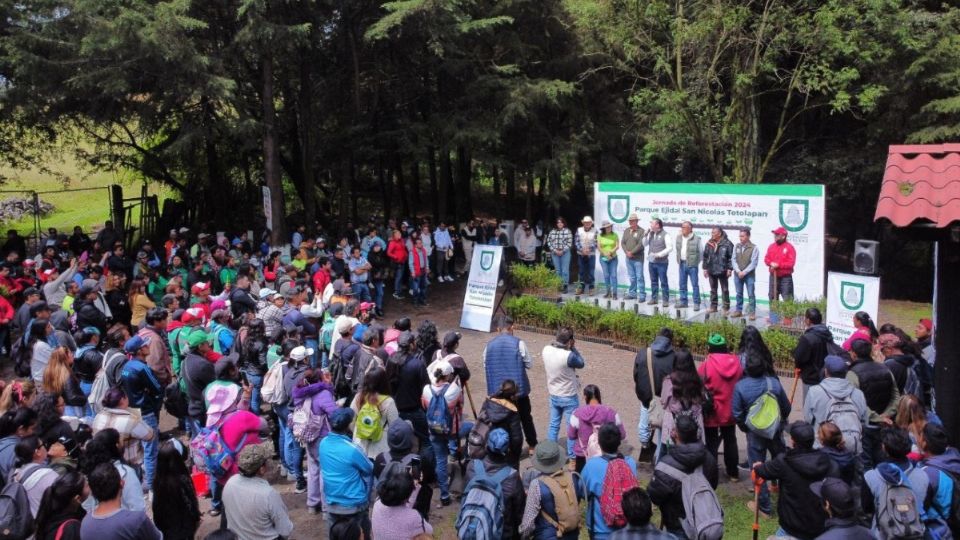 El alcalde Luis Gerardo “El Güero” Quijano, dio arranque a la Mega Jornada de Reforestación 2024 en el Parque Ejidal de San Nicolas Totolapan