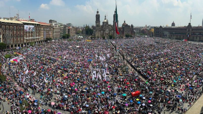 Andrés Manuel López Obrador durante su sexto informe de gobierno