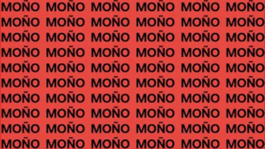 Sólo una mente demasiado brillante puede encontrar la palabra 'MONO’ en menos de 10 segundos