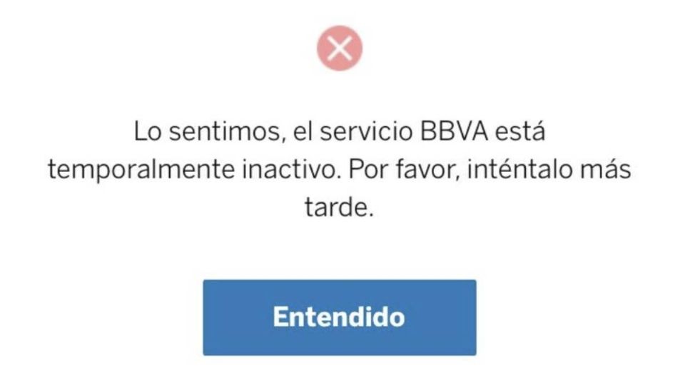 La app de BBVA falló hace unos días.