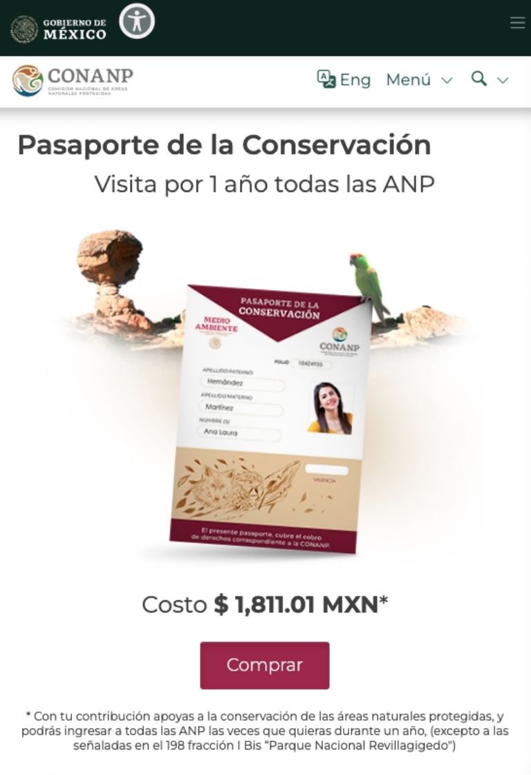 pasaporte CONANP