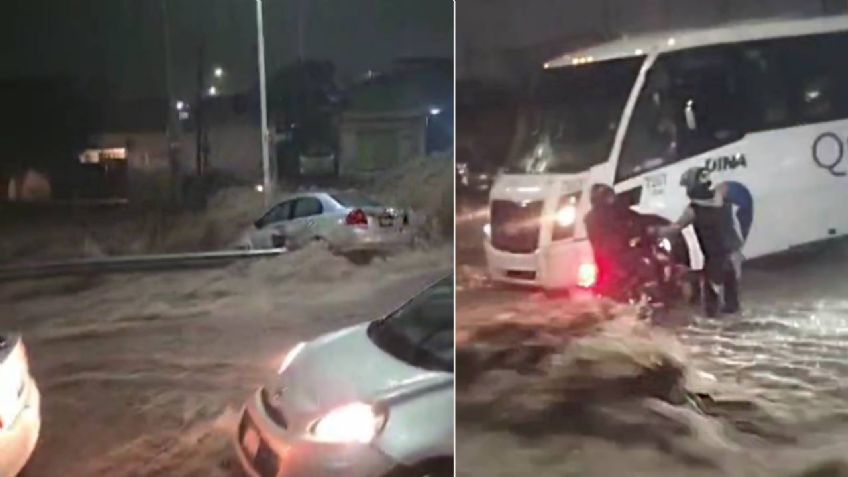 VIDEOS: Lluvia provoca inundaciones en calles de Querétaro