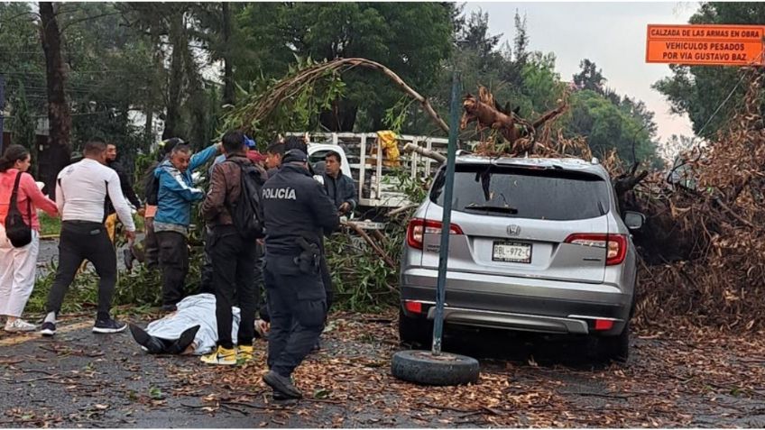 Caída de árboles y desbordamiento de la presa La Colorada: así azotaron nuevamente las lluvias a Naucalpan