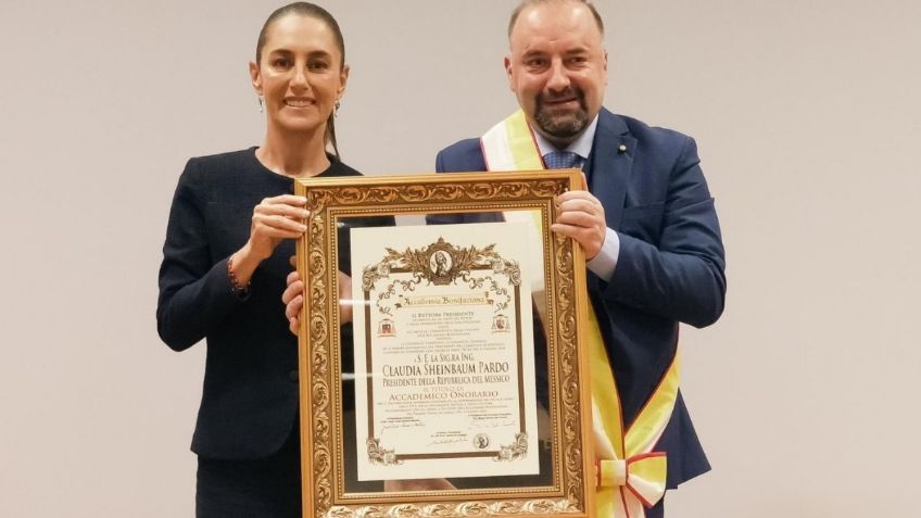 Claudia Sheinbaum recibe reconocimiento de la Academia Bonifaciana