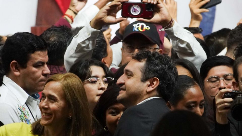 Andrés Manuel López Beltrán, en el Congreso Nacional de Morena este domingo