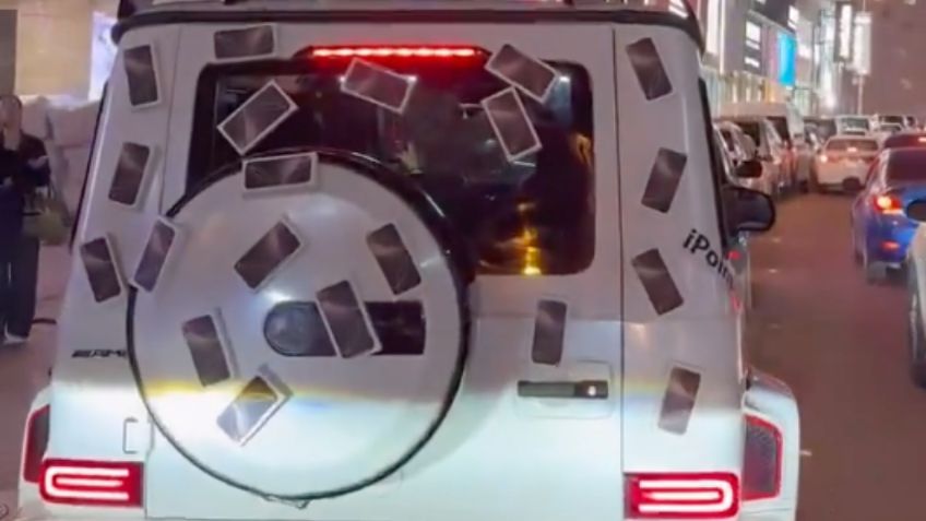 VIDEO: automovilista regala decenas de iPhone 16, los traía pegados en su camioneta