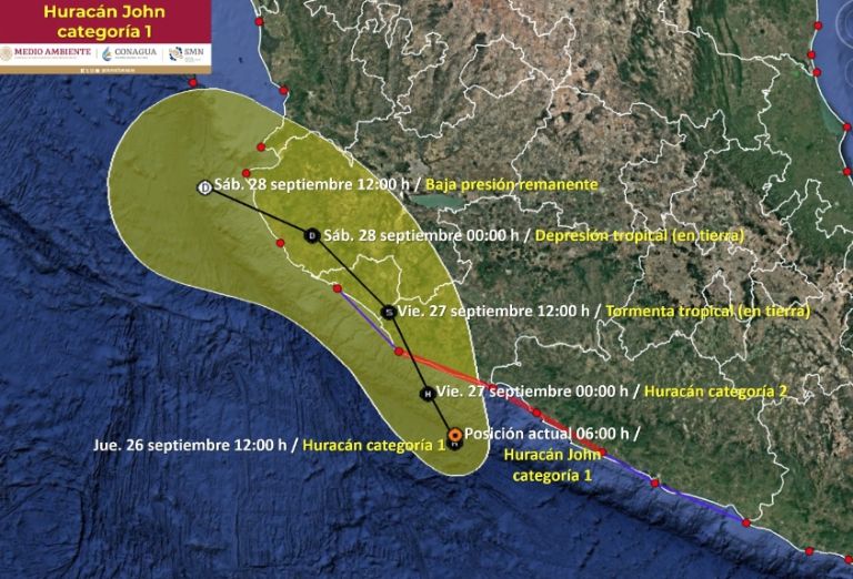 el huracan john causo derrumbes en acapulco