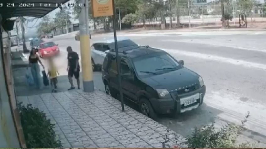 VIDEO: policía se despedía de sus gemelos en la primaria y lo balean frente a ellos