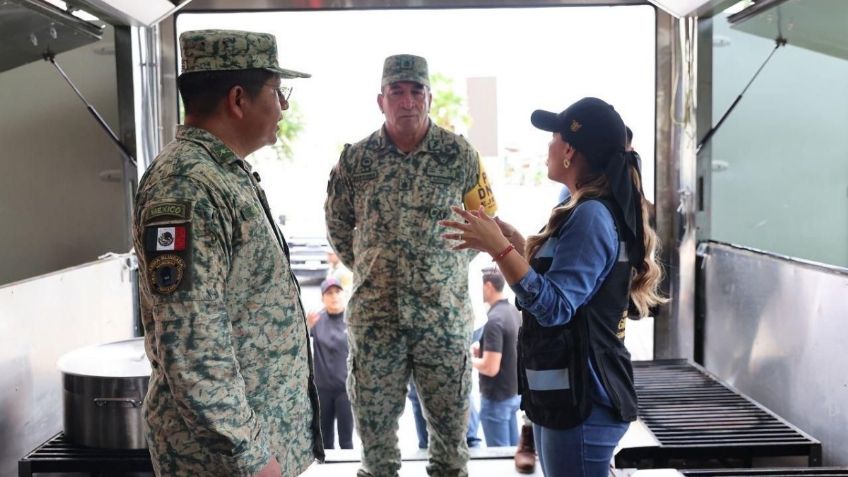 Evelyn Salgado la atención humanitaria del Gobierno del Estado en el albergue de Expo Mundo Imperial