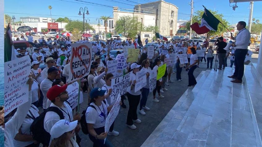 Continúan las protestas de trabajadores del Poder Judicial en Sonora