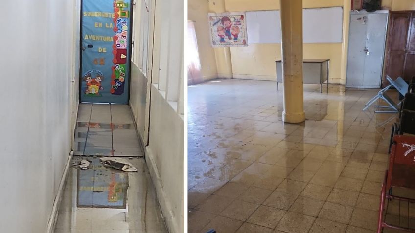 Afectaciones por lluvias ponen en riesgo a la Escuela España de Torreón