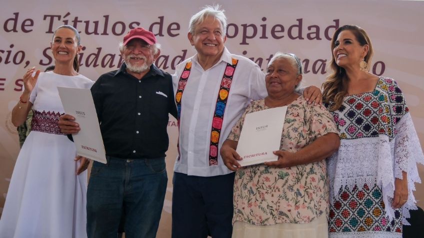 "Les cumplimos presidente, hoy saldamos una deuda histórica y de justicia social con miles de familias": Mara Lezama