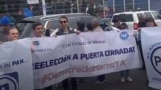 Protestan contra la reelección de Anuar Azar como dirigente del PAN en el Edomex