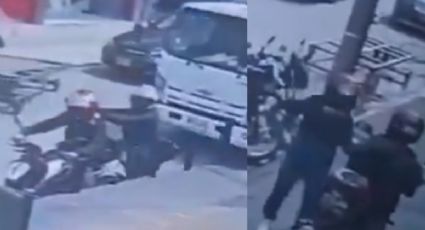 Asaltan a un motociclista y un testigo los atropella en venganza | VIDEO