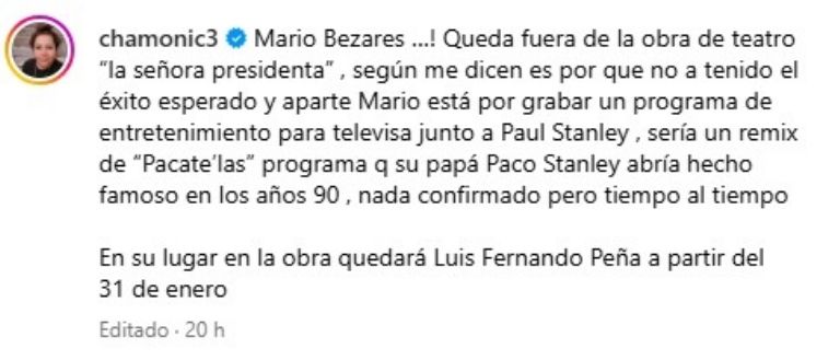 mario bezares la señora presidenta