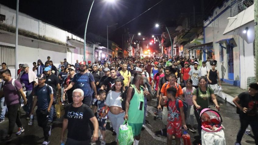 Caravana migrante parte hacia Estados Unidos a días de que tome posesión Donald Trump como presidente