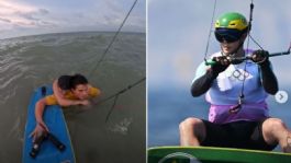 Foto que representa a Dramático rescate: Kitesurfista olímpico salva a mujer de morir ahogada en Brasil