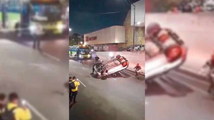 Vuelca camioneta en Parque Lira, causa caos vial | VIDEO