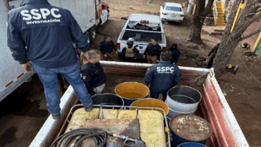 Detienen a nueve personas en posesión de hidrocarburo, drogas y un arma en el Estado de México