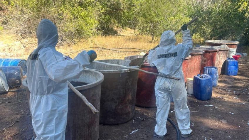 Marina desmantela laboratorio clandestino en Culiacán; aseguraron 15 kilos de producto