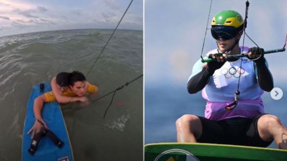 El kitesurfista olímpico brasileño, Bruno Lobo, salvó a una mujer de morir ahogada en el mar de una de las playas en São Luís, Brasil.