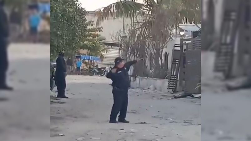 Uno de los agentes distrajo al ladrón para que fuera capturado.