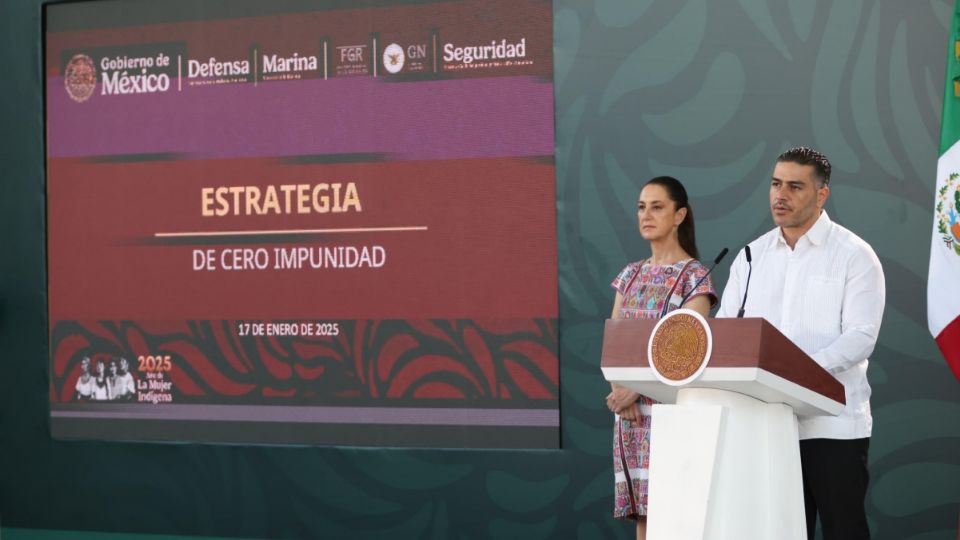 El secretario de Seguridad y Protección Ciudadana, Omar García Harfuch, presenta su informe de Seguridad en la conferencia 'La Mañanera del Pueblo'.