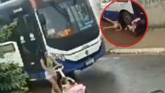 Una mujer y su bebé se salvan de morir aplastadas por un camión de milagro| VIDEO